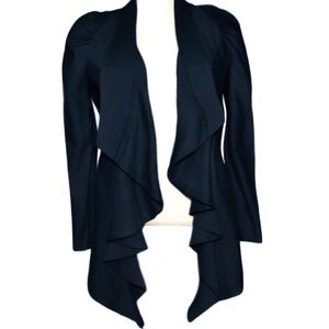 ASOS Navy Pleated Shoulder Navy Waterfall Blazer